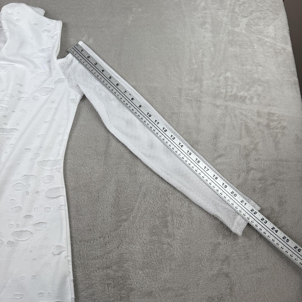 Killstar Dress Womens M White Distressed Cutout Bodycon Gothic Grunge Shredded - Picture 13 of 15